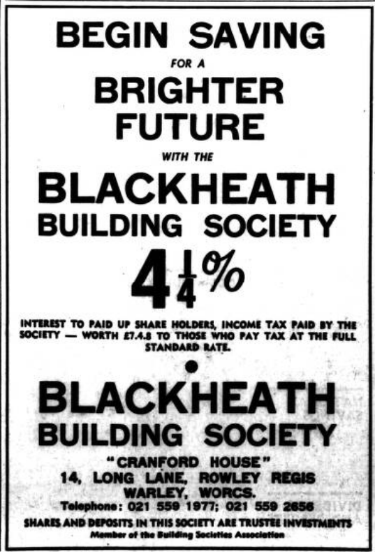 1968 — Advert on Birmingham Daily Post