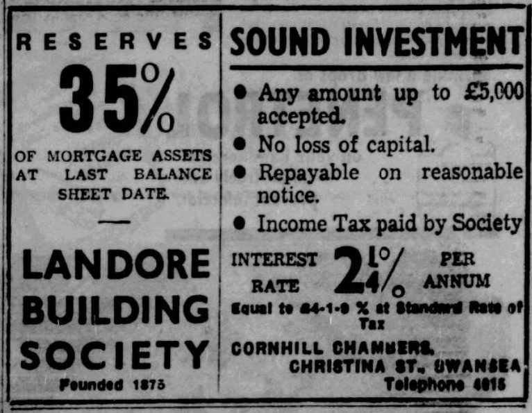 1950 — Advert on South Wales Daily Post