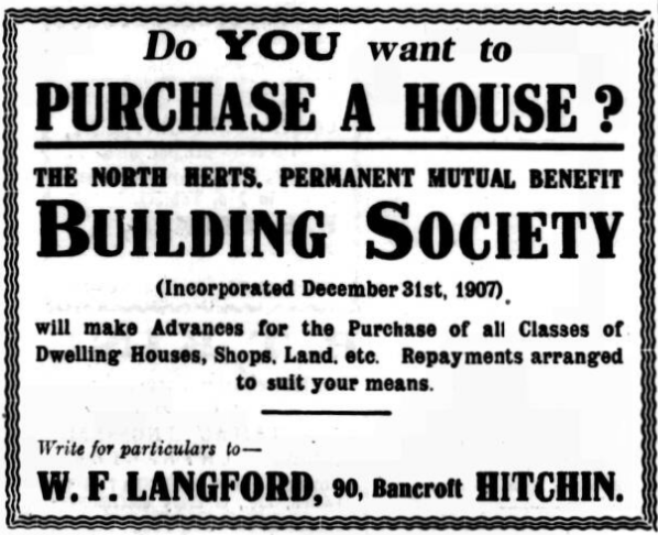1929 — Advert on Beds & Herts Pictorial