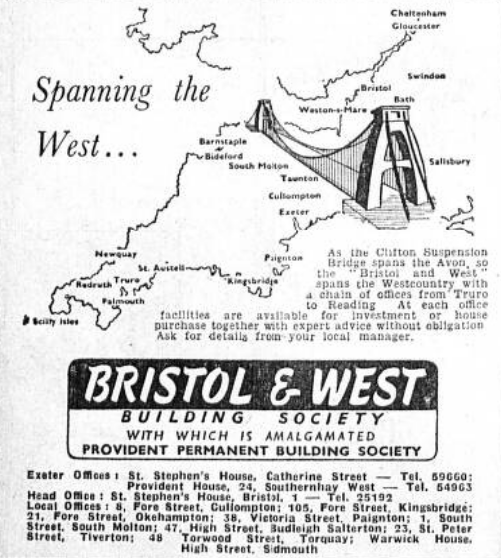 1956 — Bristol & West Advert on Express and Echo
