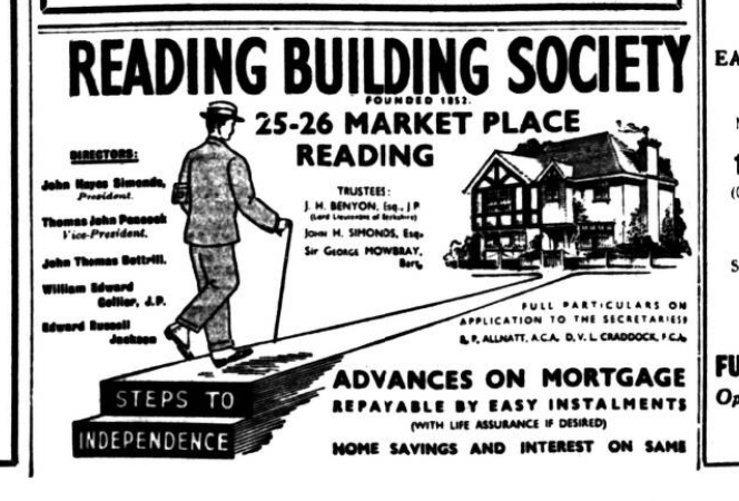 1934 — Advert on Reading Standard