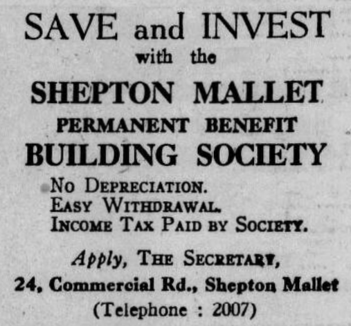 1958 — Advert on Shepton Mallet Journal