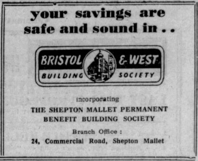 1958 — Advert on Shepton Mallet Journal