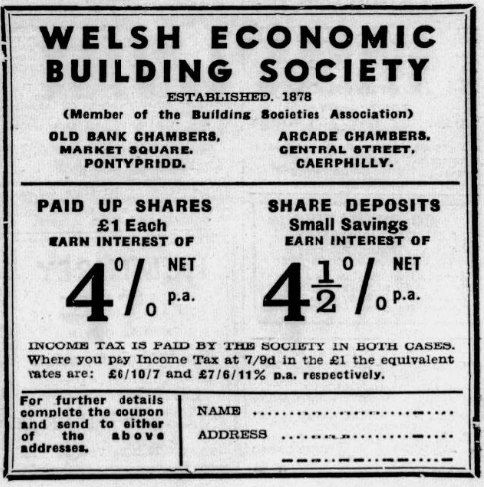 1963 — Advert on Pontypridd Observer